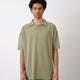 Oversize Cord T-Shirt mit Kragen - Kaki