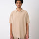 Oversize Cord T-Shirt mit Kragen - Beige