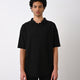 Oversize Cord T-Shirt mit Kragen - Schwarz