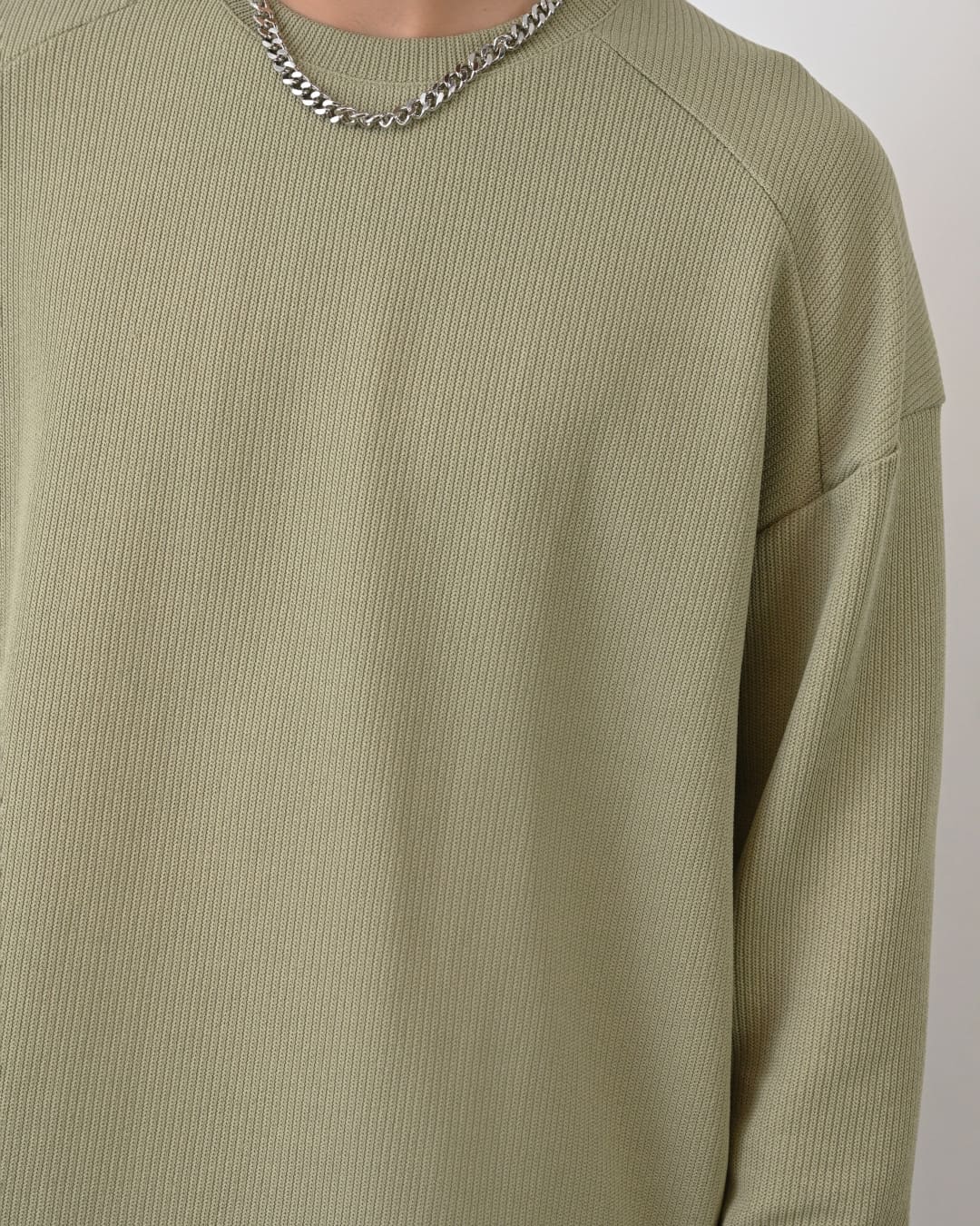 Oversize Langarmshirt - Kaki