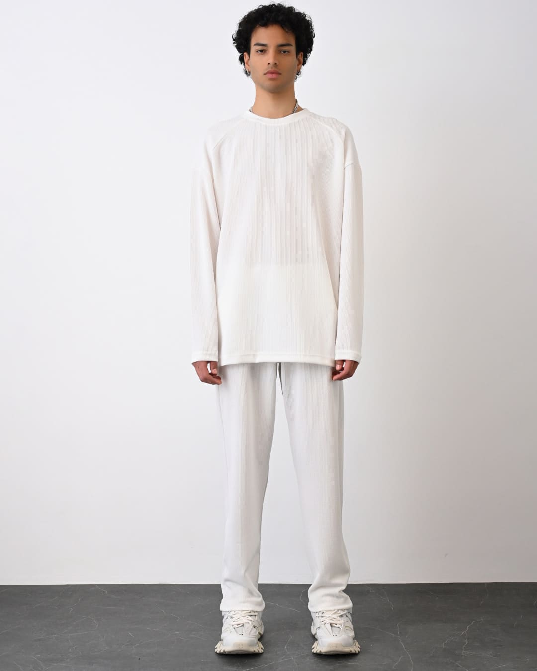 Oversize Langarmshirt - Weiß