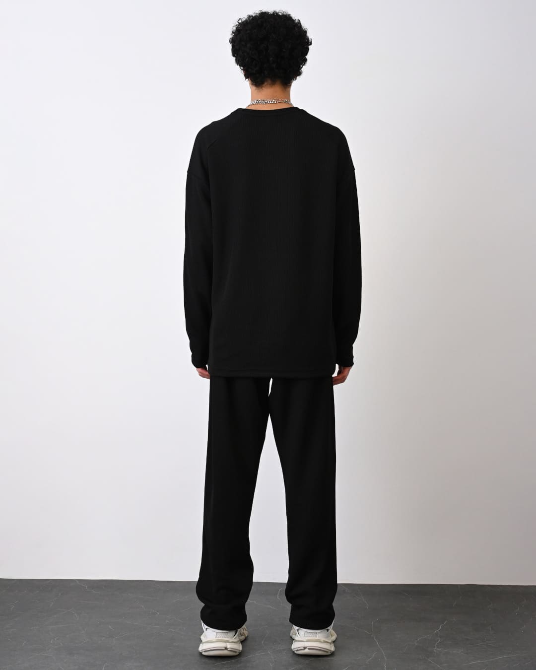 Oversize Langarmshirt - Schwarz