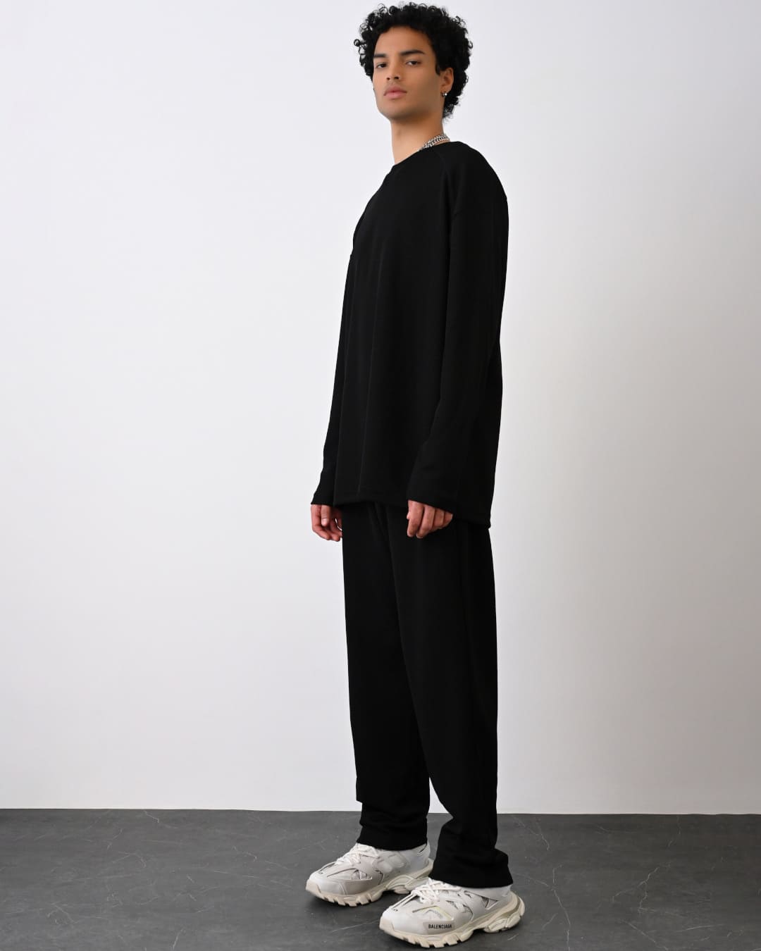 Oversize Langarmshirt - Schwarz