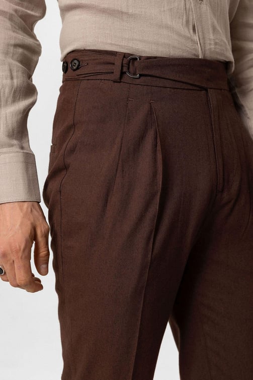Antioch Bügelfaltenhose aus Leinenmix für Herren - Braun