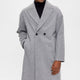 Mantel mit zweireihigen Knöpfen Oversize - Hellgrau