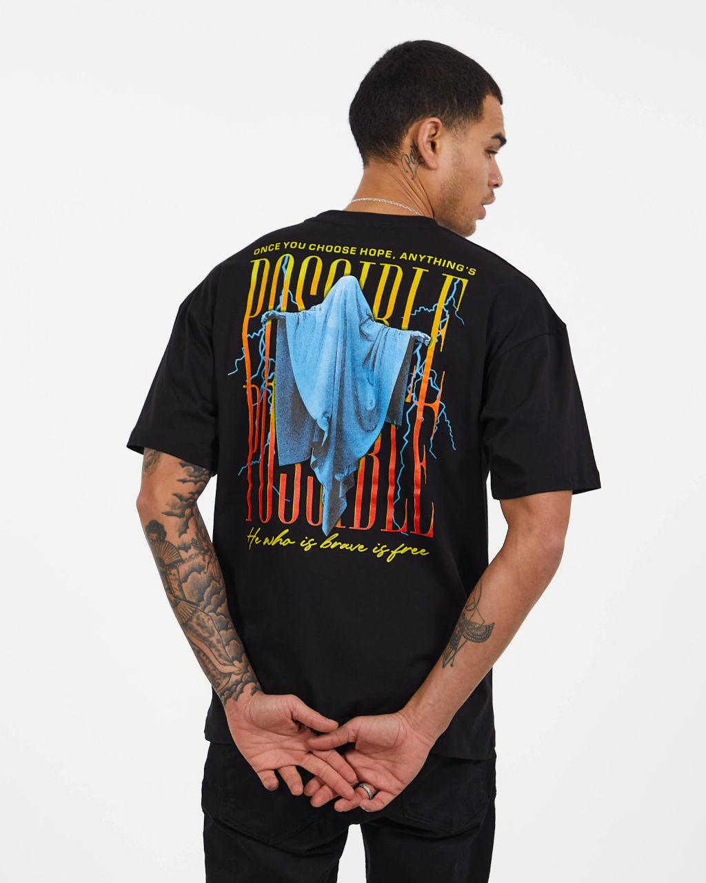 Oversize T-Shirt POSSIBLE - Schwarz