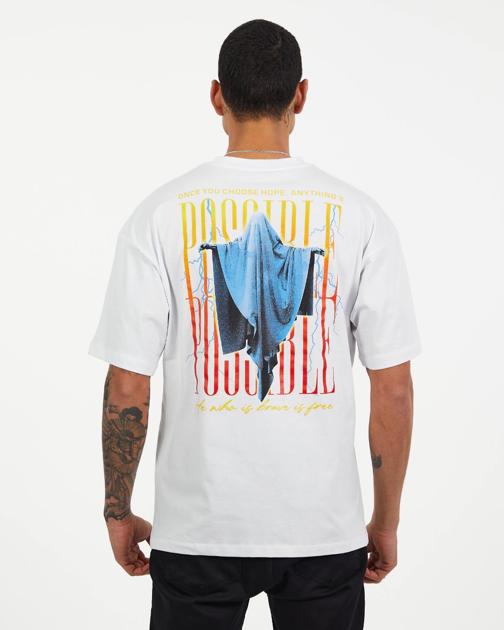 Oversize T-Shirt POSSIBLE - Weiß
