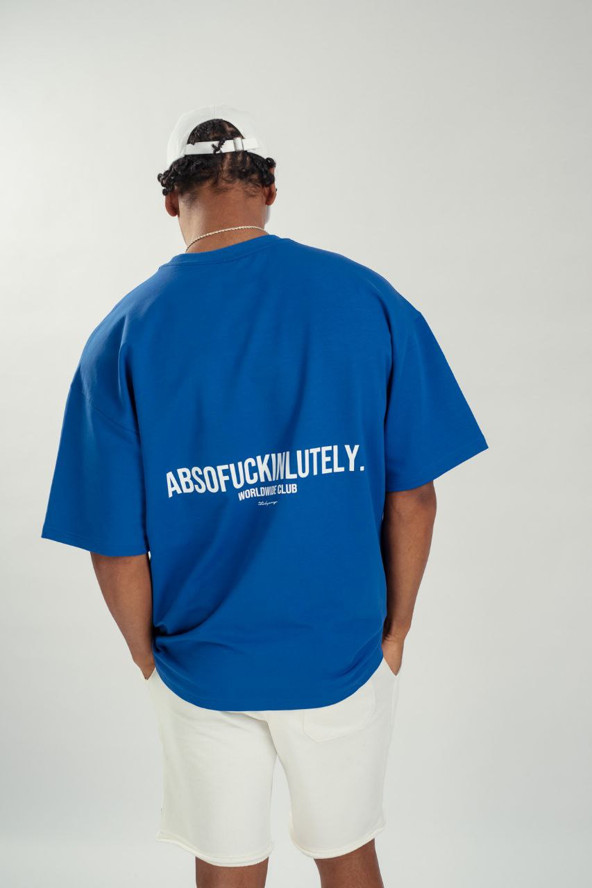 Oversize T-Shirt ABSOFUCKINLUTELY - Blau