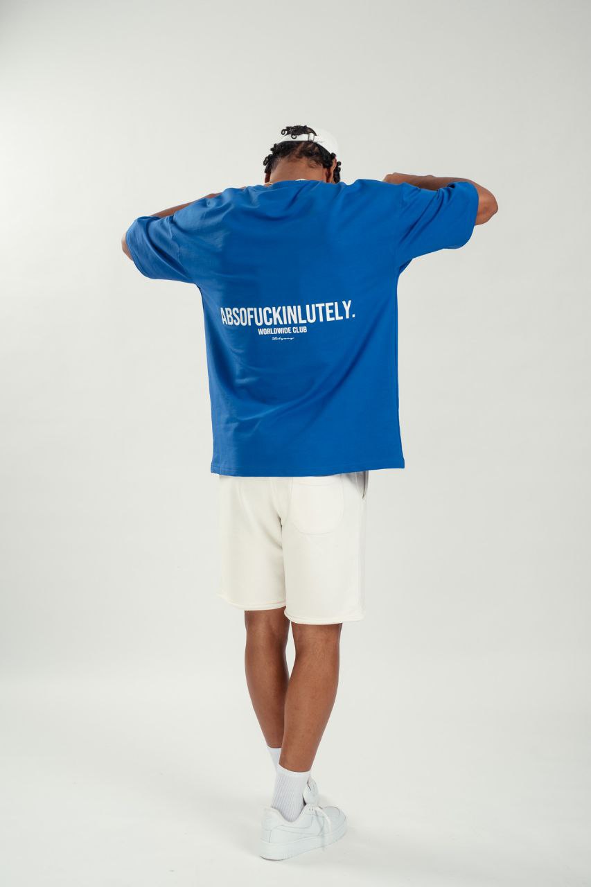 Oversize T-Shirt ABSOFUCKINLUTELY - Blau