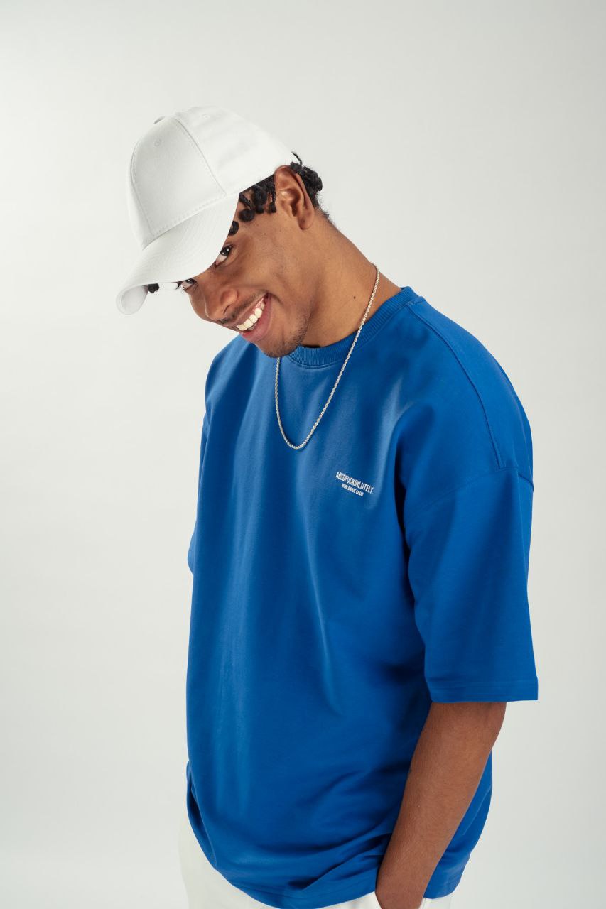 Oversize T-Shirt ABSOFUCKINLUTELY - Blau