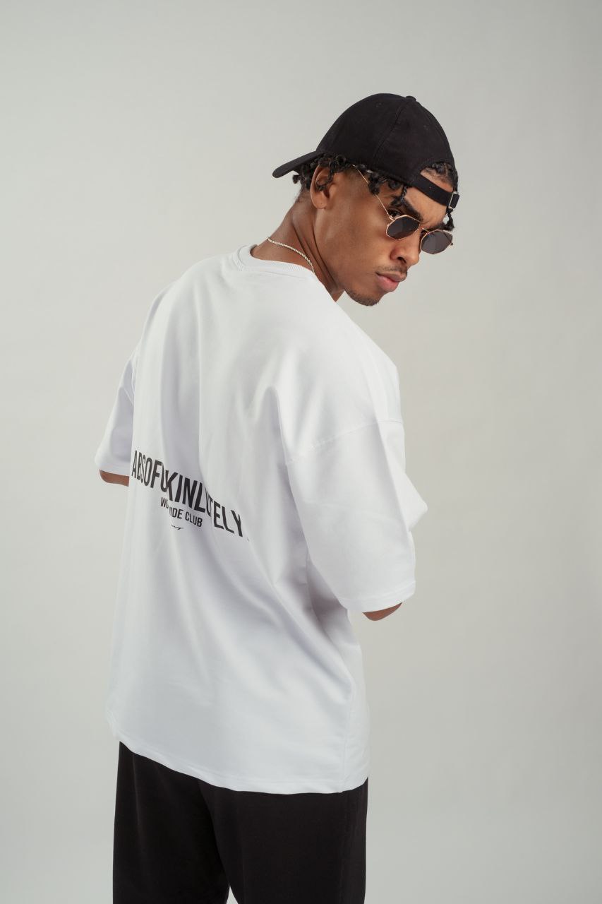 Oversize T-Shirt ABSOFUCKINLUTELY - Weiß