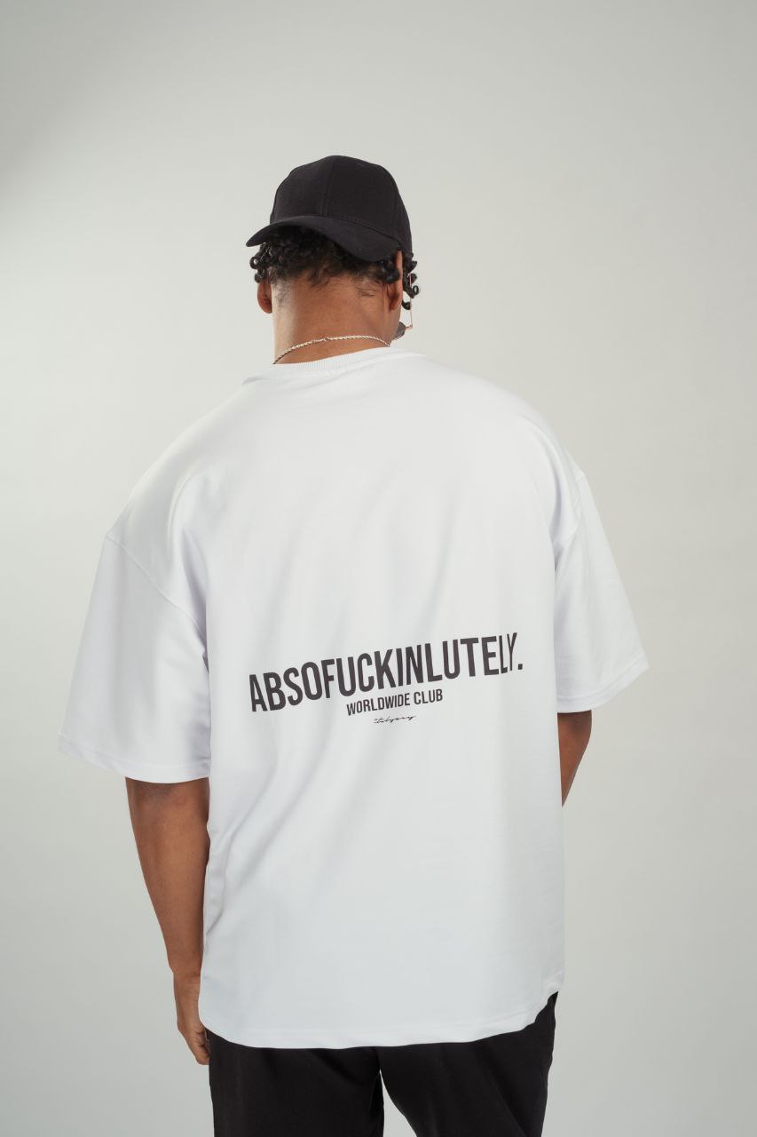 Oversize T-Shirt ABSOFUCKINLUTELY - Weiß