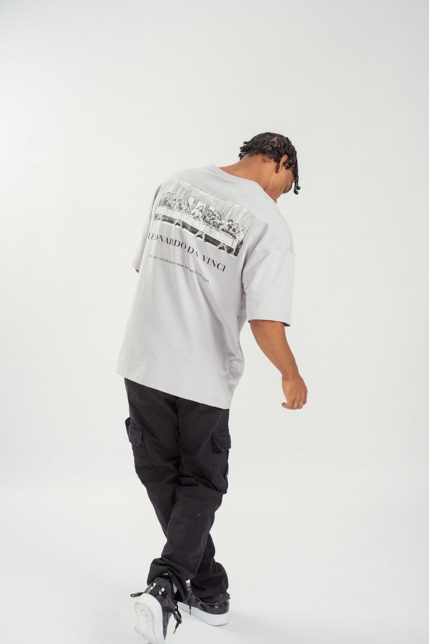 Oversize T-Shirt Da Vinci - Grau