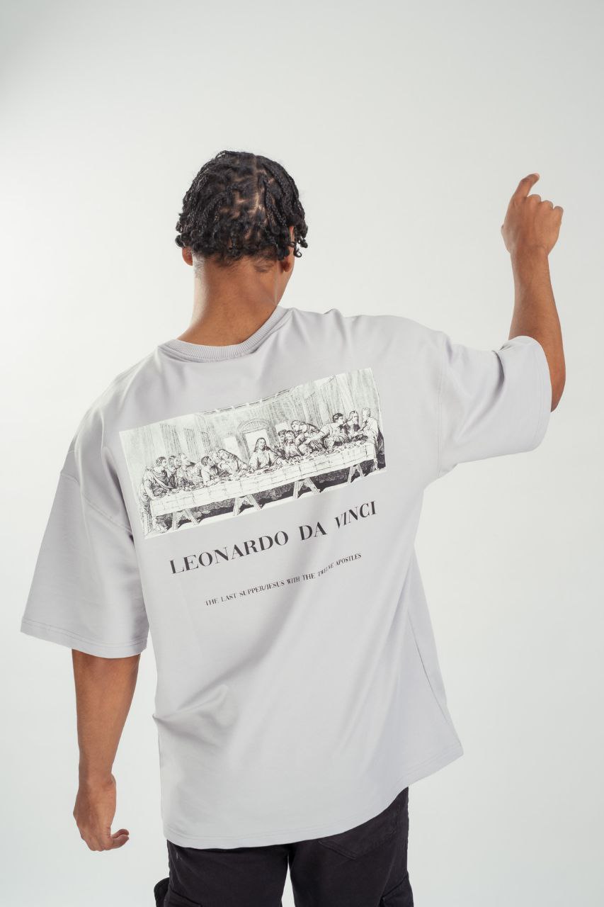 Oversize T-Shirt Da Vinci - Grau