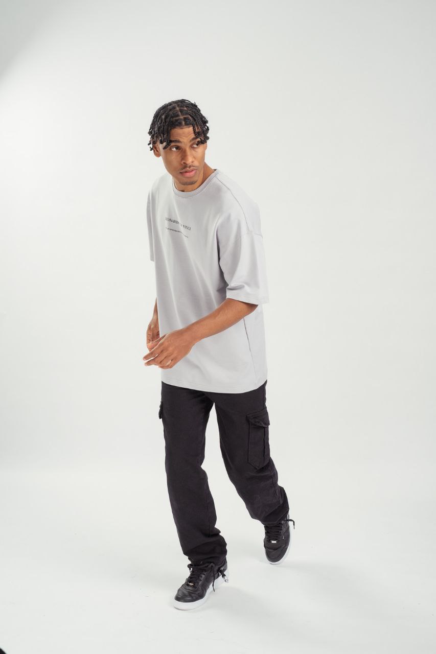 Oversize T-Shirt Da Vinci - Grau