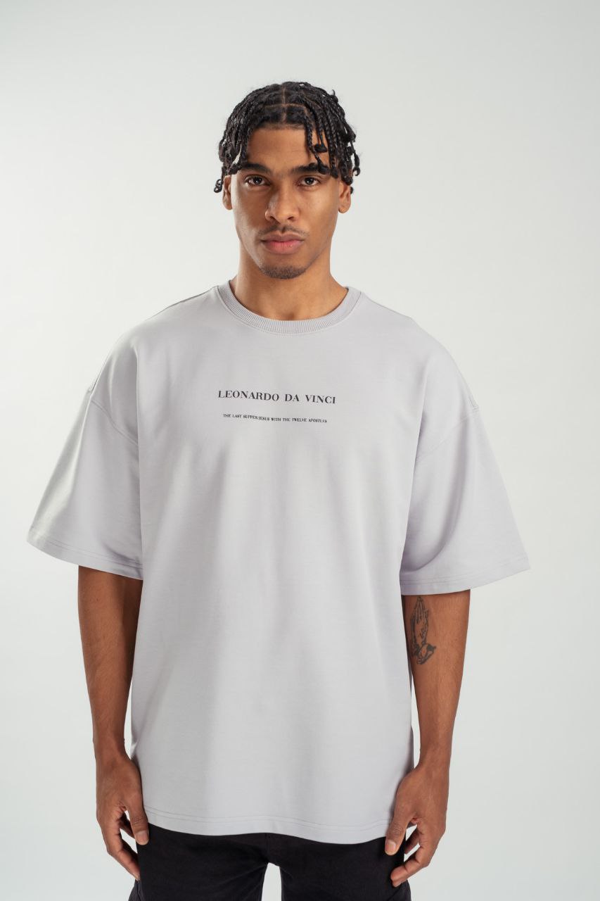 Oversize T-Shirt Da Vinci - Grau
