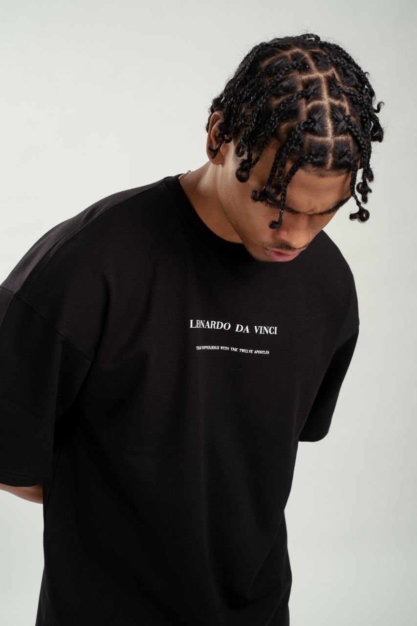 Oversize T-Shirt Da Vinci - Schwarz