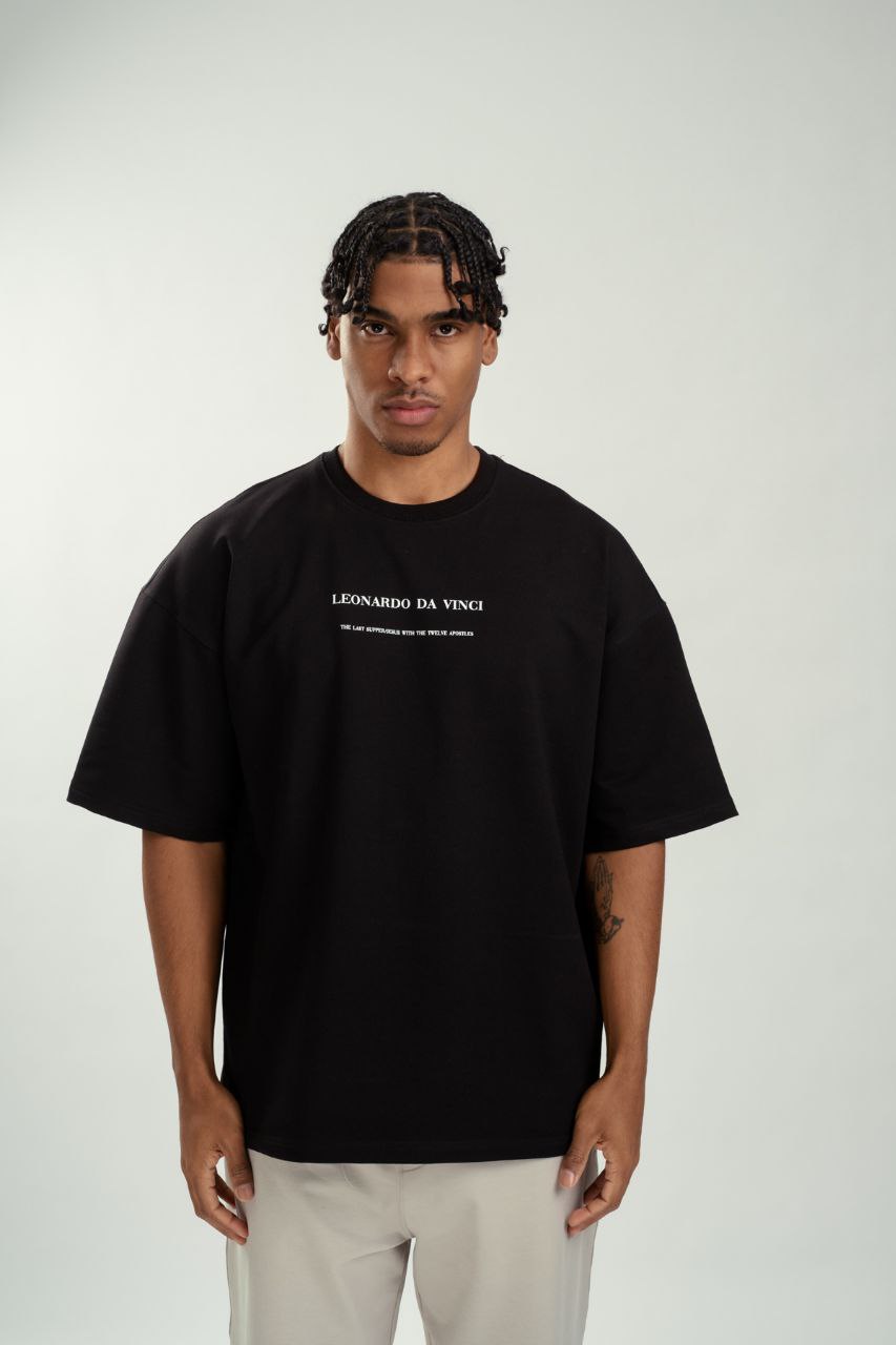 Oversize T-Shirt Da Vinci - Schwarz
